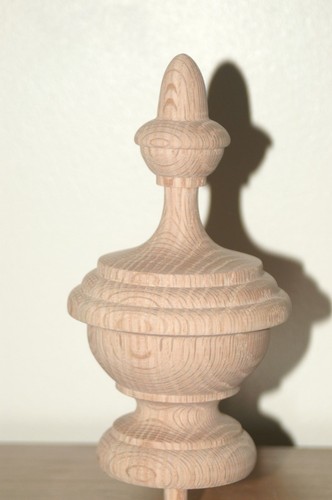 Wood finial unfinished - finial,