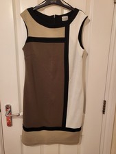 Colourblock Dress Brown Beige
