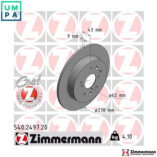 Brake disc 540 2497 for - 540.2497.20,