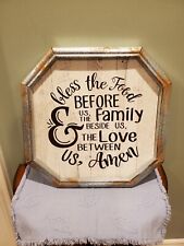 Farmhouse Decor Wall Hanging Octagon Prayer Galvanized Metal Frame 15.5" × 1"