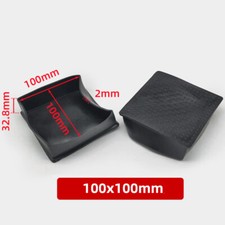 Black Square Rubber Chair Table Feet Furniture End Cover Caps 10mm - 100mm