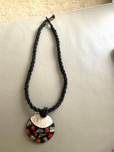 Vintage abalone shell red - shell,