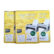3 X Topstick Self Adhesive Address Labels A4 Sheets