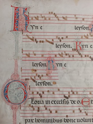 ORIG ANTIPHONARY LEAF VELLUM