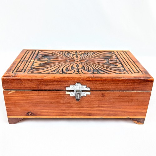 Vtg hand carved cedar - vtg,