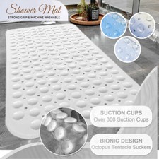 Anti-Mold Rubber Bath Mat Non Slip Bathtub Strong Suction Extra Large Shower Mat