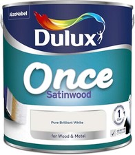 Dulux Once Pure Brilliant White Paint Wood & Metal Satinwood 2.5L