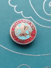 Aquarist Fish/Pondkeeper AQUA CUNAE VITAE AGER NOBIS Enamel Metal Pin Badge 22mm