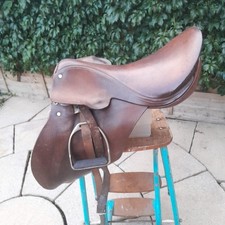 17.5  inch   Barnsby Pony Club GP Saddle - Brown 23 cm D to D GOOD CONDITION