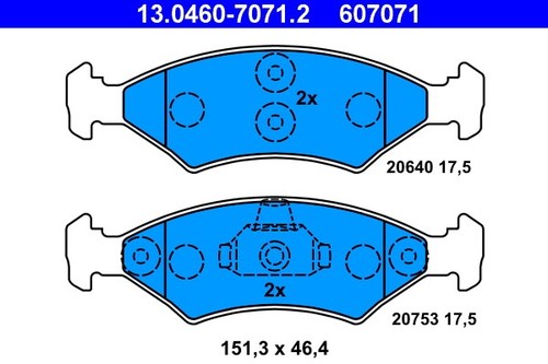 Front ate 0460 7071 brake - ate, 13.0460-7071.2