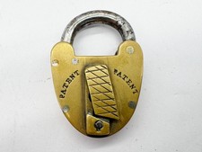 ANTIQUE BRASS PATENT PADLOCK