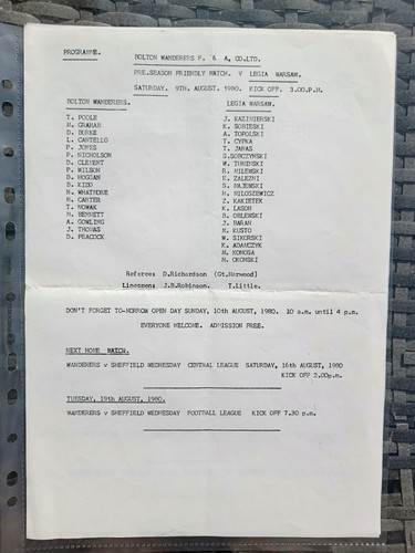 Bolton wanderers legia - bolton, v