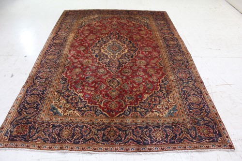 Handmade wool rug red - wool,