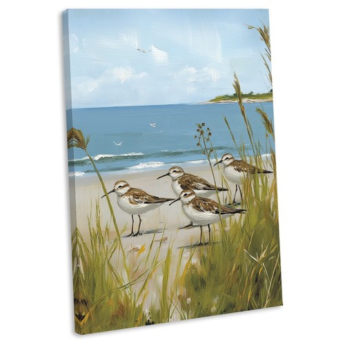 Sandpipers canvas wall art - sandpipers,