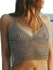 Chainmail Cosplay Medieval Sexy Antique Women Crop Top Costume Chainmail Bra