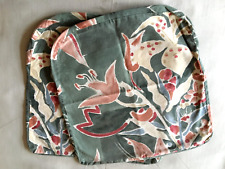 2 Floral Patterned Chair Seat Pad Zipped Cotton Covers 34 x 39 x 40 x 2 cm 