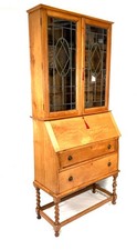 Antique oak wooden bureau - wooden,