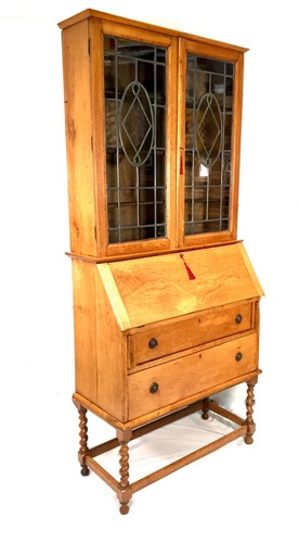 Antique oak wooden bureau - antique,