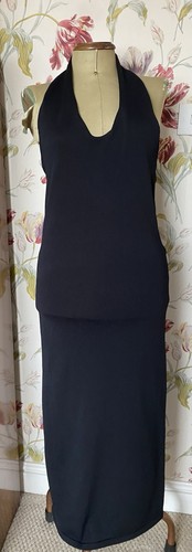 Zara black knit halter neck - black,