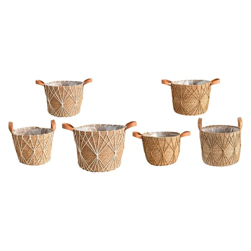 3pcs straw woven planter - woven,