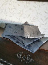 3 x Denim & Faux Silk Blue Cushion Covers 16" x 16" V.Good