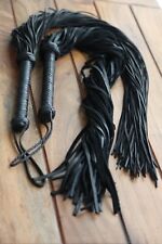 Leather Flogger 40 Plus Tails Hard Leather Whip Extra Long flogger 1 meter Long.