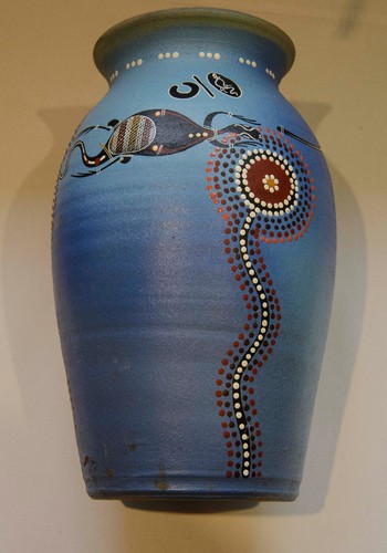 Blue terracotta vase