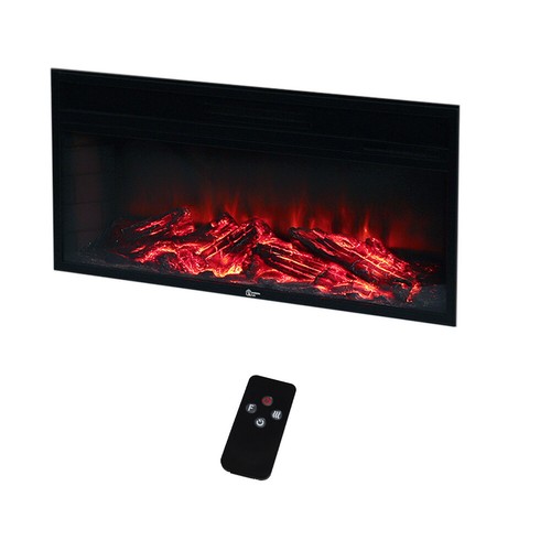 White wood mantel led - 34"white,