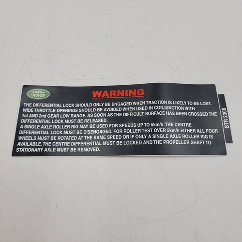 Land rover defender - land, warning