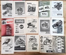NORTON VINTAGE MOTORCYCLES  -  HUGE JOB LOT OF 15 ADVERTS  -  ORIGINAL