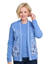 Ladies Floral Jacquard Mock