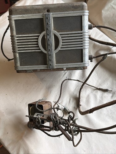 Vintage silver tone tube radio - vintage,