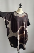 CREA CONCEPT Gorgeous Relaxed Fit Woven Graphic Pattern Tunic Top SZ 38 62"Chest