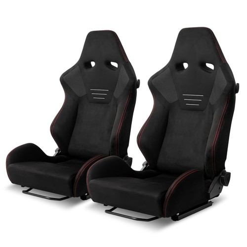 Black suede reclinable racing - suede,