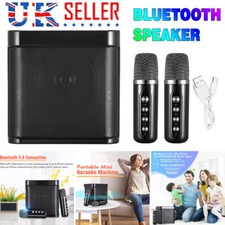 Bluetooth Speaker With 2 Wireless Microphones Set Portable Pa System RGB Speaker