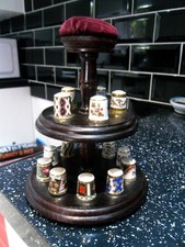 Royal Crown Derby Historical Thimble collection - set of 15 - Boxed - inc Rack