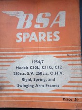 Bsa spares catalogue for - bsa,