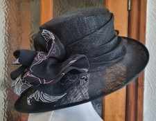 Jacques Vert Black Sinamay Hat One Size