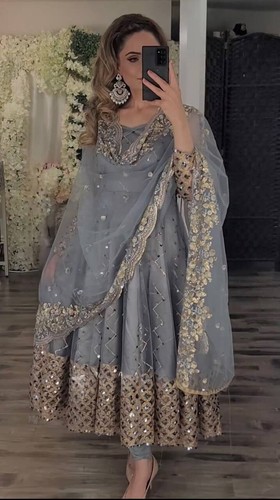 Fashionable georgette gown and - fashionable,