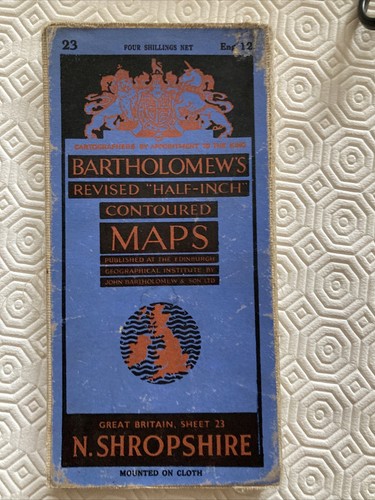 Vintage revised half inch - inch, map