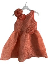 BAKER BY TED BAKER Girls' Textured Dress 6 Years Orange Floral Accents