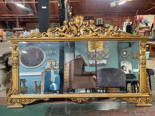 Large ornate gold wall mirror - ornate,