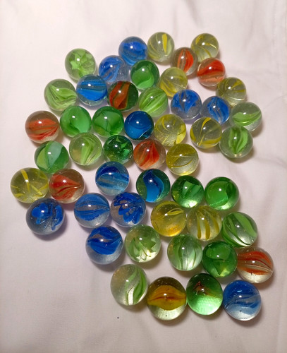 Assorted glass toy marbles - assorted,