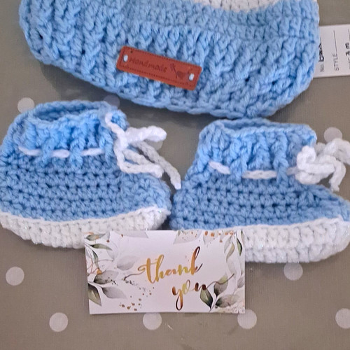 Blue white crochet - blue/white,
