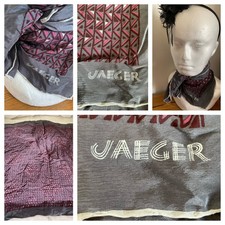 Jaeger Silk Scarf Pink Grey