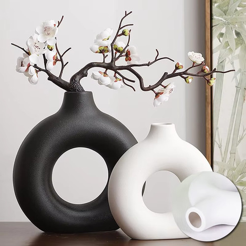 Modern donut vase minimalist - vase,