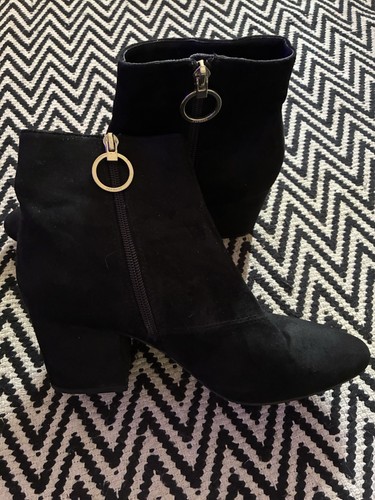 Topshop black ankle boots - black,