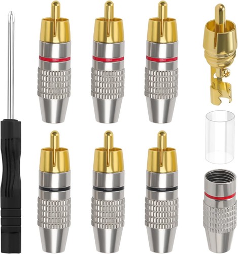 Rca male plugs - 6, solderless