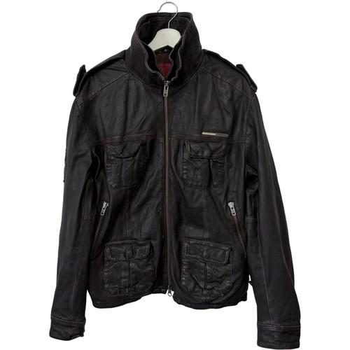 Superdry men leather - leather, jacket