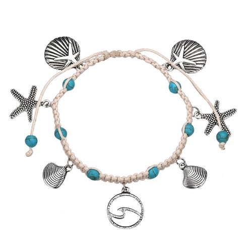 Braided anklet shell - braided, ankle